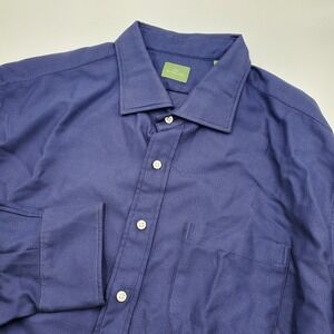 Sid Mashburn Mens XL Navy Blue Cotton Textured Button Down Shirt Portugal S68694